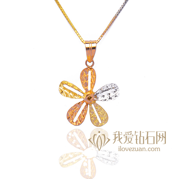  花之情語-18K彩金吊墜