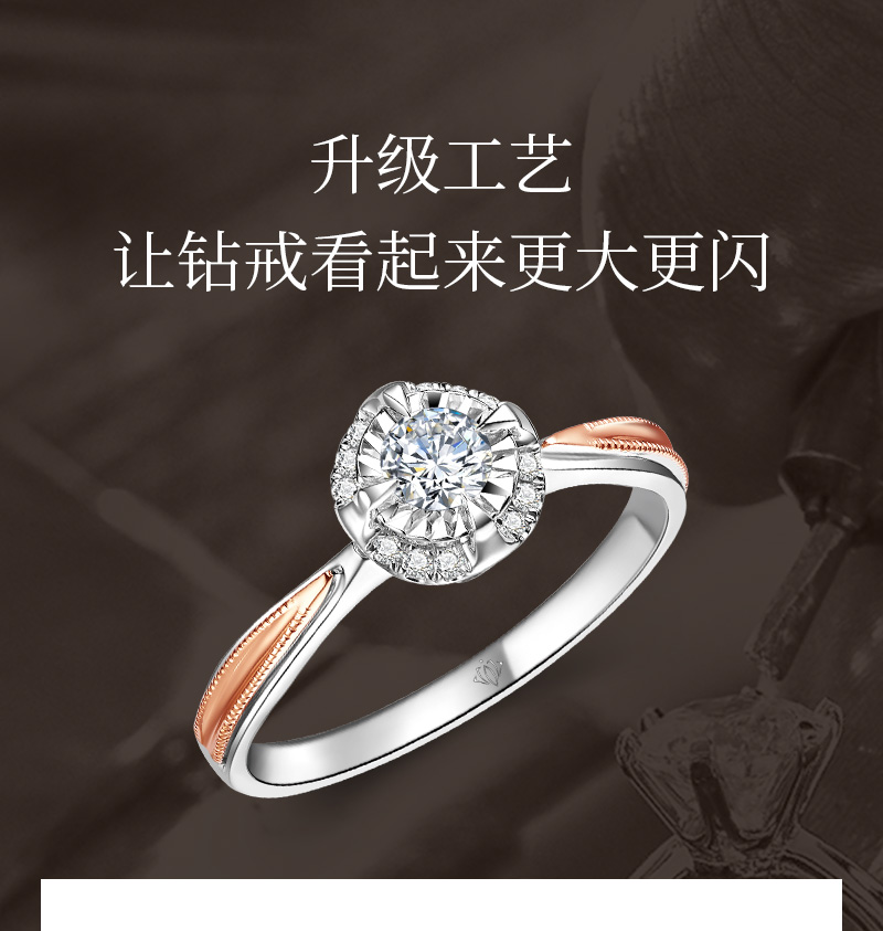 擁愛（白）/18K白金鉆戒/10分/H/SI