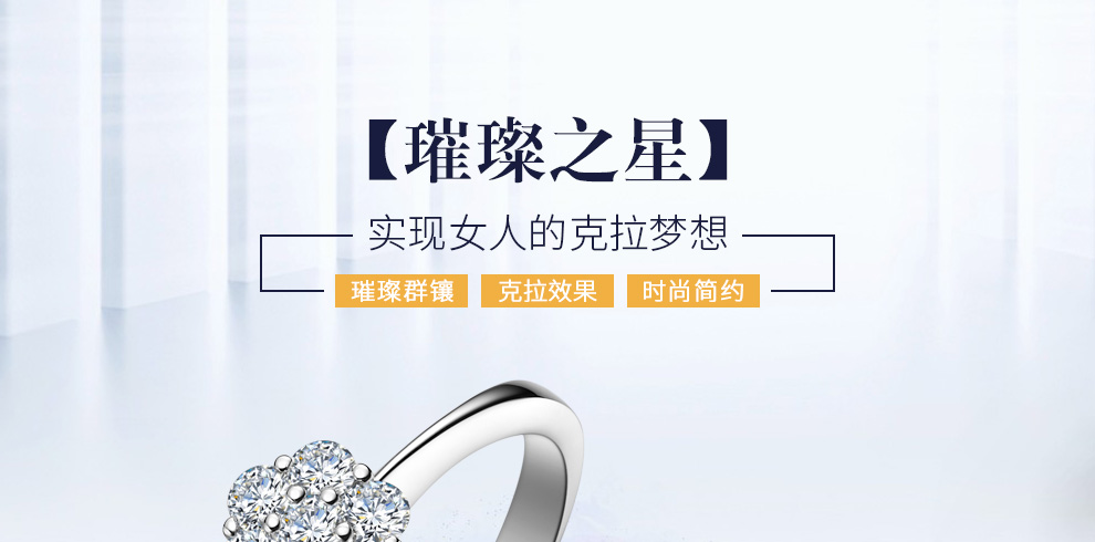 璀璨之星/18K白/1克拉效果 國檢證書