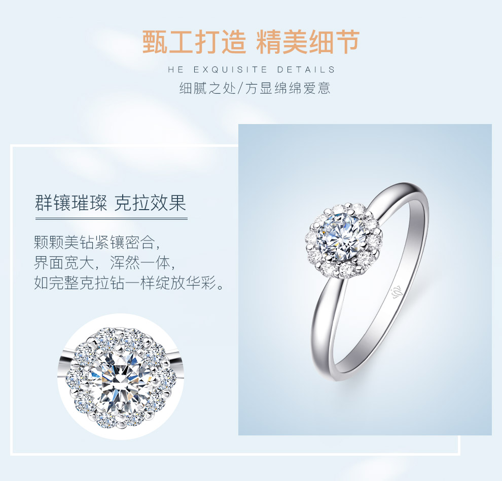 傾心/18K白金鉆戒 1克拉/F-G色/SI凈度 國檢