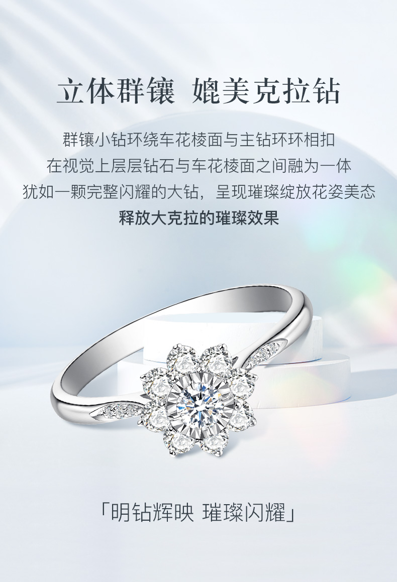 愛的花冠II/18K白金鉆戒/18分/I-J/SI