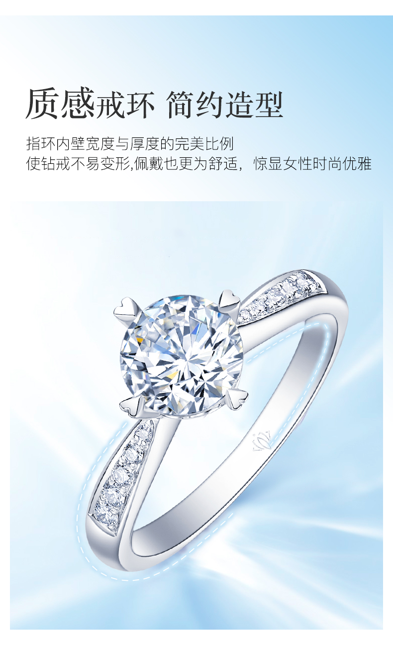 星芒/18K白金鉆戒/1克拉 F-G色/SI凈度 國檢