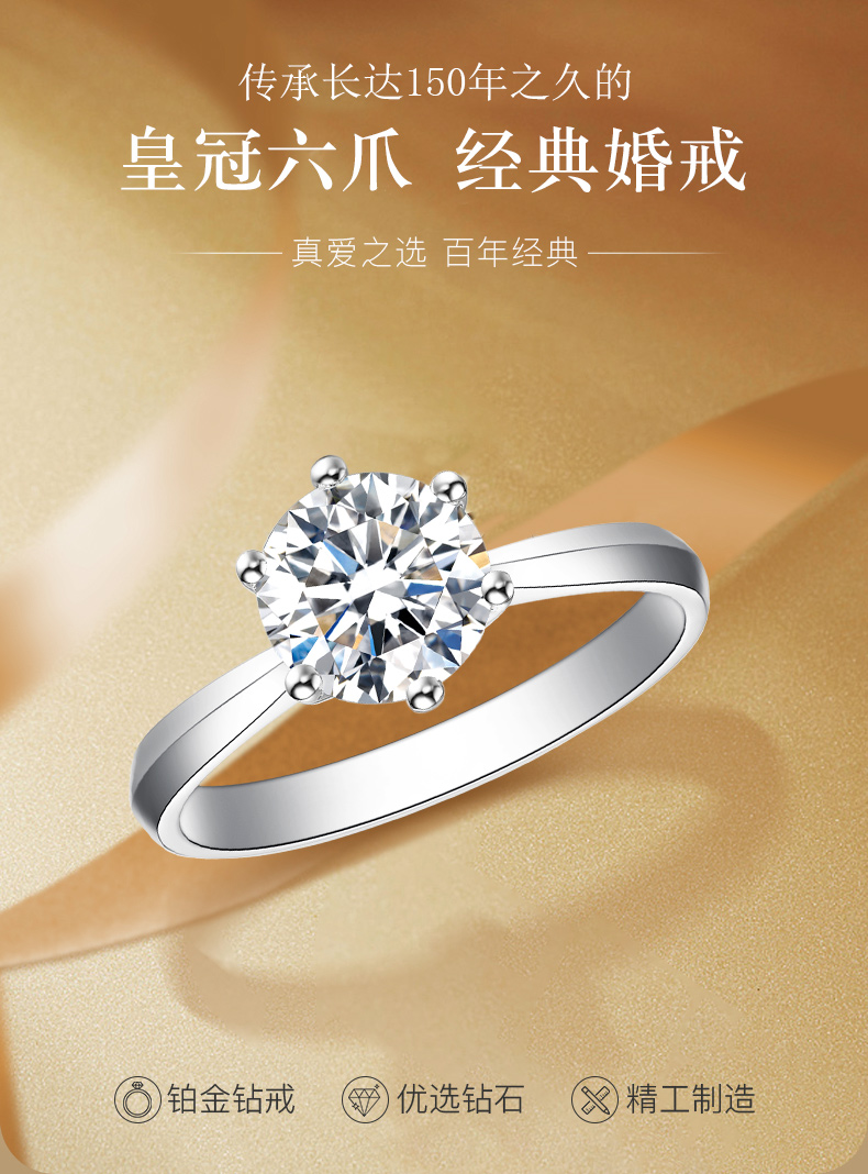 六爪皇冠/18K白金鉆戒 70分/I-J色/SI凈度 國檢