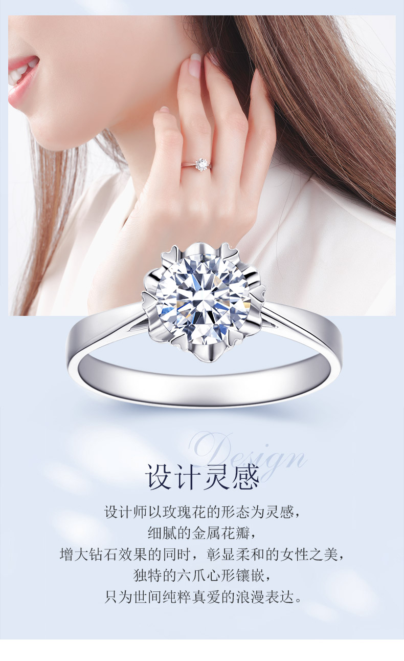玫瑰之心/18K白金鉆戒 20分 F-G色/SI凈度 國檢