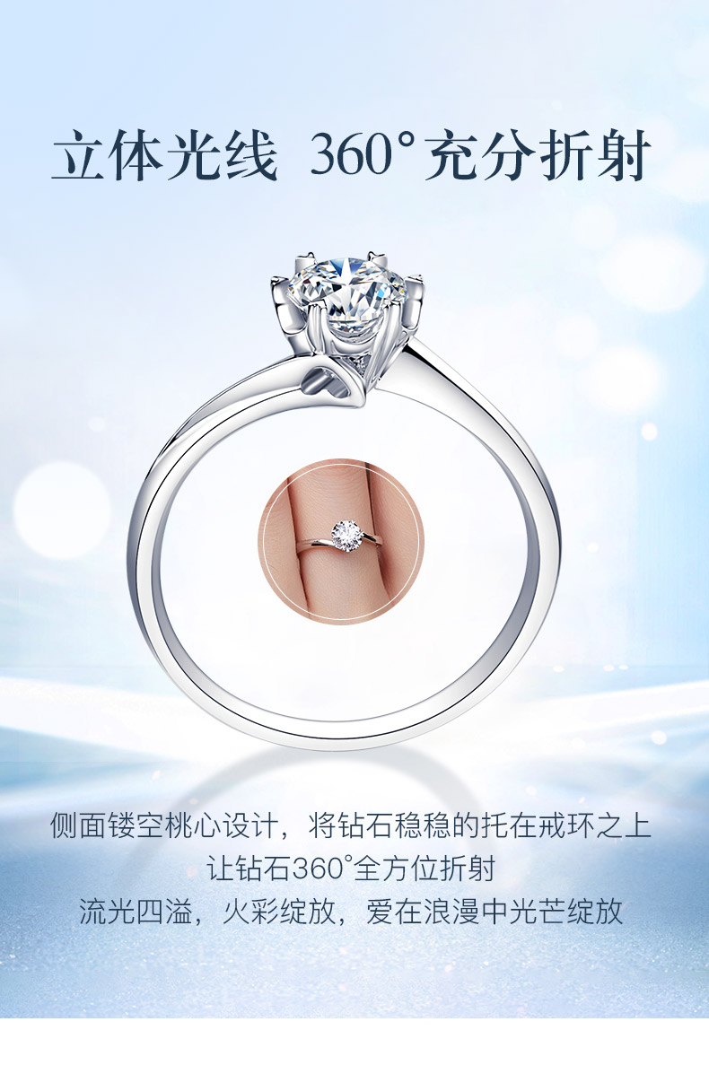 永恒之戀/18K白金/PT950鉑金戒托
